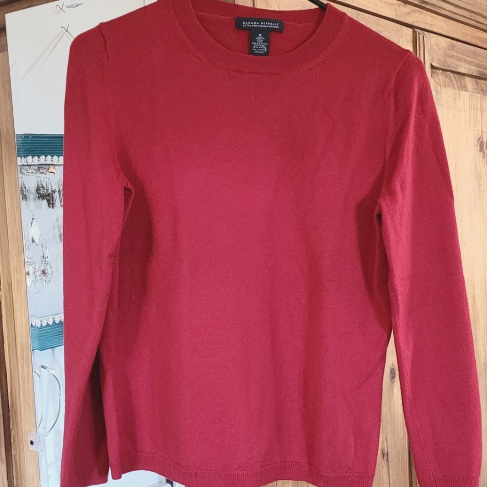 Dark red wool blend sweater